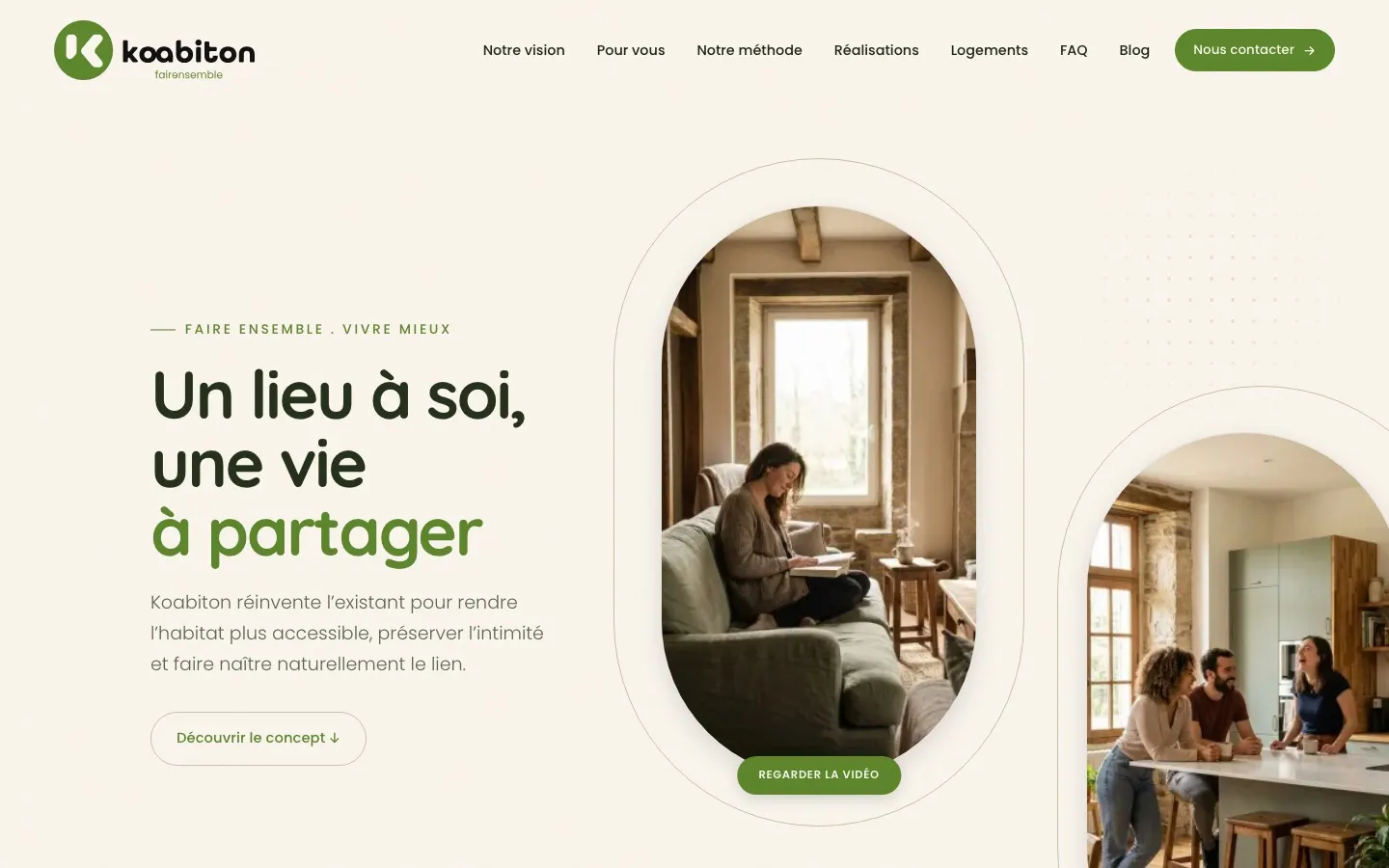 Page d'accueil du site Koabiton