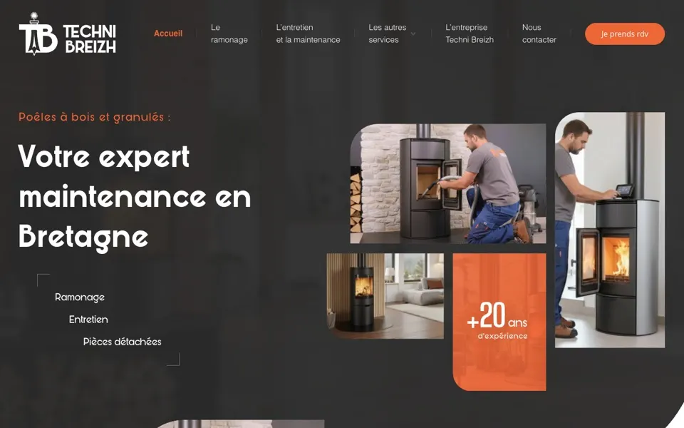 Page d'accueil du site Techni Breizh